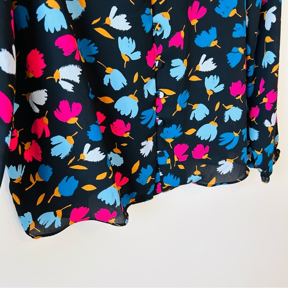 J CREW Women’s Ruffle Multi Colored Floral Print Size L - Picture 6 of 13